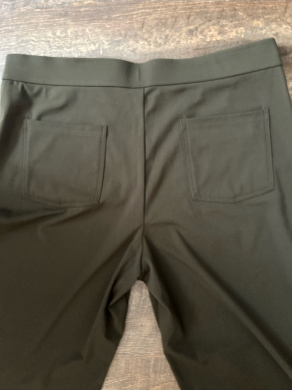 HALARA Wide Leg Olive Green Faux Button-Front Pants NWOT - Picture 3 of 10